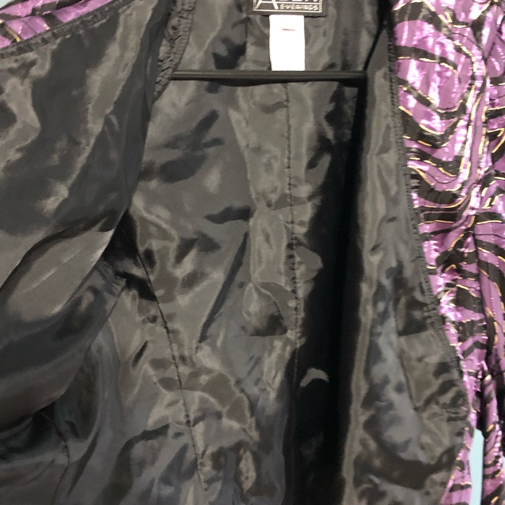 Alex Evenings Purple and Black Metallic Wrap Blouse - Picture 6 of 9